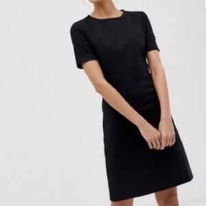 J Crew Factory Short-sleeve Ponte Dress Women’s 14 Black Stretchy Work Career